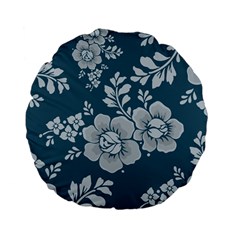 Flowers Design Floral Pattern Stems Plants Standard 15  Premium Flano Round Cushions by Jancukart