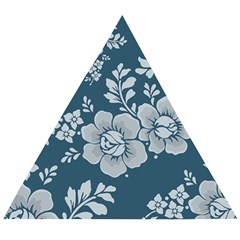 Flowers Design Floral Pattern Stems Plants Wooden Puzzle Triangle