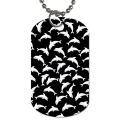 Dolphins Fish Pattern Ocean Sea Fins Aquatic Dog Tag (two Sides)