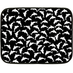 Dolphins Fish Pattern Ocean Sea Fins Aquatic Fleece Blanket (mini) by Jancukart