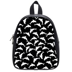 Dolphins Fish Pattern Ocean Sea Fins Aquatic School Bag (small) by Jancukart