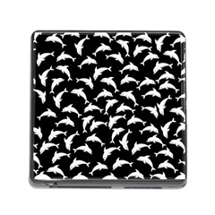 Dolphins Fish Pattern Ocean Sea Fins Aquatic Memory Card Reader (square 5 Slot)