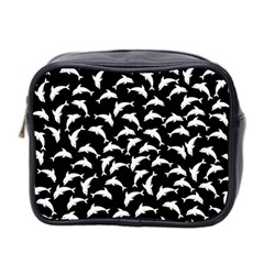 Dolphins Fish Pattern Ocean Sea Fins Aquatic Mini Toiletries Bag (two Sides) by Jancukart