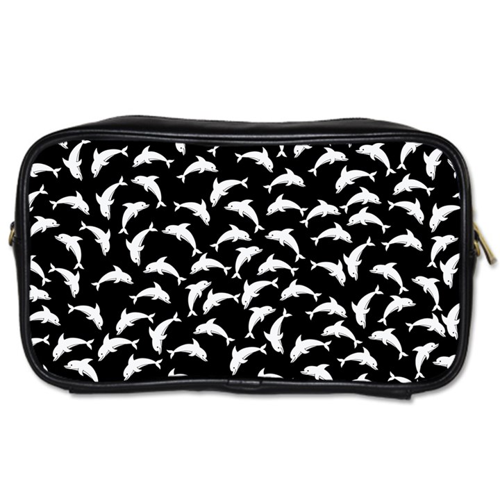 Dolphins Fish Pattern Ocean Sea Fins Aquatic Toiletries Bag (One Side)