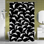 Dolphins Fish Pattern Ocean Sea Fins Aquatic Shower Curtain 48  x 72  (Small)  Curtain(48  X 72 ) - 42.18 x64.8  Curtain(48  X 72 )