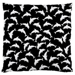 Dolphins Fish Pattern Ocean Sea Fins Aquatic Large Cushion Case (one Side)