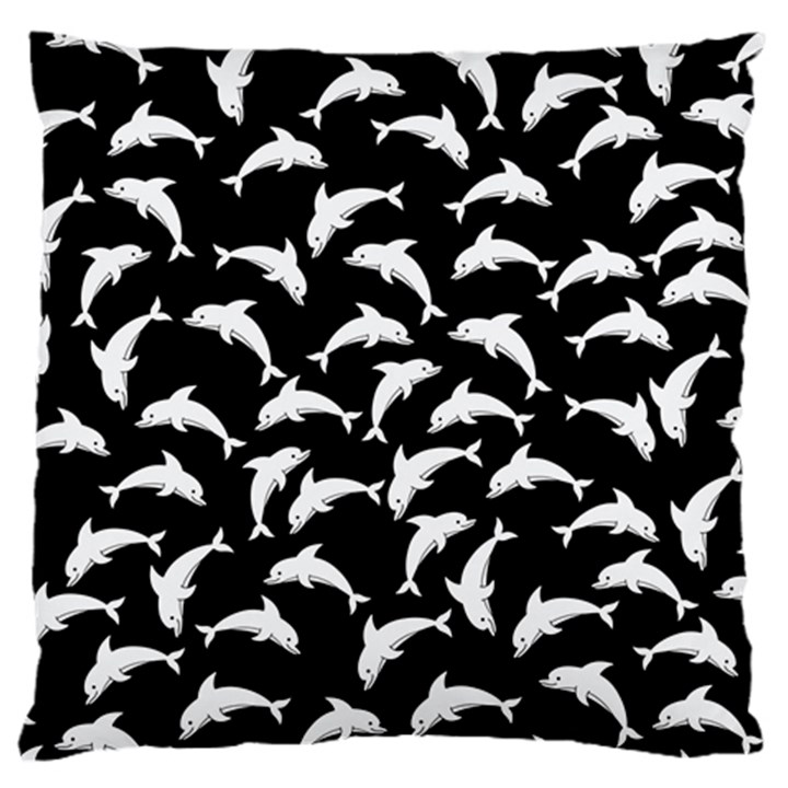 Dolphins Fish Pattern Ocean Sea Fins Aquatic Large Cushion Case (Two Sides)