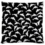 Dolphins Fish Pattern Ocean Sea Fins Aquatic Large Cushion Case (Two Sides) Back