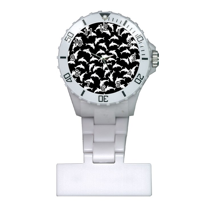 Dolphins Fish Pattern Ocean Sea Fins Aquatic Plastic Nurses Watch