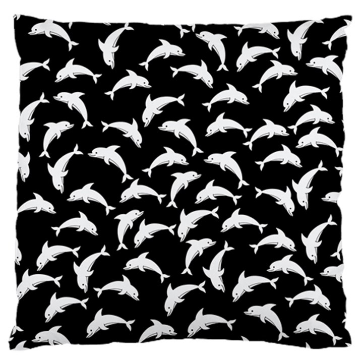 Dolphins Fish Pattern Ocean Sea Fins Aquatic Standard Premium Plush Fleece Cushion Case (One Side)