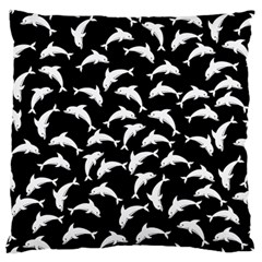 Dolphins Fish Pattern Ocean Sea Fins Aquatic Standard Premium Plush Fleece Cushion Case (two Sides) by Jancukart