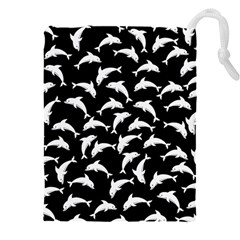 Dolphins Fish Pattern Ocean Sea Fins Aquatic Drawstring Pouch (4xl) by Jancukart