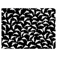 Dolphins Fish Pattern Ocean Sea Fins Aquatic Premium Plush Fleece Blanket (extra Small)