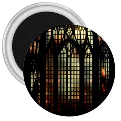 Stained Glass Window Gothic Haunted Eerie 3  Magnets by Jancukart