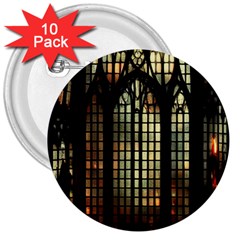 Stained Glass Window Gothic Haunted Eerie 3  Buttons (10 Pack)  by Jancukart