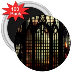 Stained Glass Window Gothic Haunted Eerie 3  Magnets (100 Pack) by Jancukart