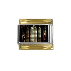 Stained Glass Window Gothic Haunted Eerie Gold Trim Italian Charm (9mm) by Jancukart