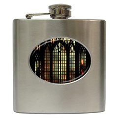 Stained Glass Window Gothic Haunted Eerie Hip Flask (6 Oz) by Jancukart