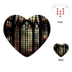 Stained Glass Window Gothic Haunted Eerie Playing Cards Single Design (heart)