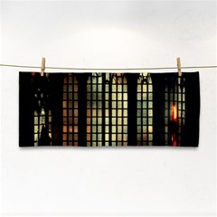 Stained Glass Window Gothic Haunted Eerie Hand Towel by Jancukart