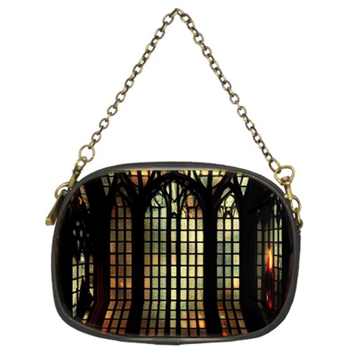 Stained Glass Window Gothic Haunted Eerie Chain Purse (Two Sides)