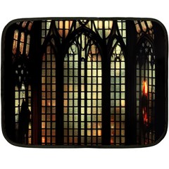 Stained Glass Window Gothic Haunted Eerie Fleece Blanket (mini)