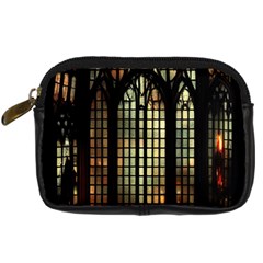 Stained Glass Window Gothic Haunted Eerie Digital Camera Leather Case