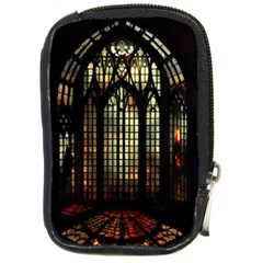 Stained Glass Window Gothic Haunted Eerie Compact Camera Leather Case by Jancukart