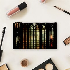 Stained Glass Window Gothic Haunted Eerie Cosmetic Bag (small) by Jancukart