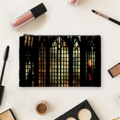 Stained Glass Window Gothic Haunted Eerie Cosmetic Bag (medium) by Jancukart