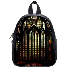 Stained Glass Window Gothic Haunted Eerie School Bag (small)