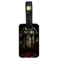 Stained Glass Window Gothic Haunted Eerie Luggage Tag (one Side) by Jancukart