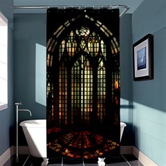 Stained Glass Window Gothic Haunted Eerie Shower Curtain 36  X 72  (stall)  by Jancukart