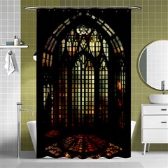 Stained Glass Window Gothic Haunted Eerie Shower Curtain 48  X 72  (small)  by Jancukart