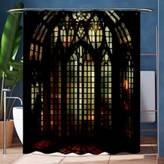 Stained Glass Window Gothic Haunted Eerie Shower Curtain 60  X 72  (medium)  by Jancukart