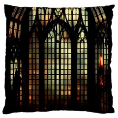 Stained Glass Window Gothic Haunted Eerie Large Cushion Case (two Sides) by Jancukart