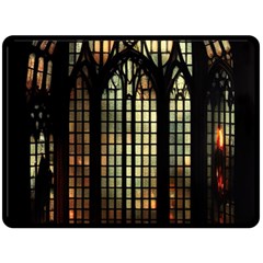 Stained Glass Window Gothic Haunted Eerie Fleece Blanket (large) by Jancukart