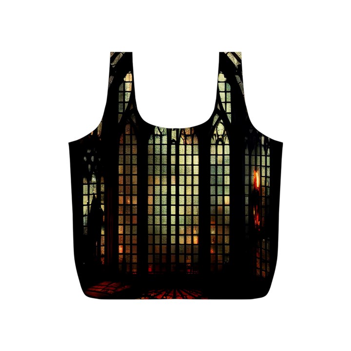 Stained Glass Window Gothic Haunted Eerie Full Print Recycle Bag (S)