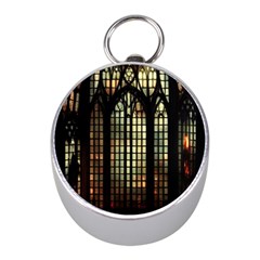 Stained Glass Window Gothic Haunted Eerie Mini Silver Compasses by Jancukart