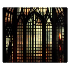 Stained Glass Window Gothic Haunted Eerie Premium Plush Fleece Blanket (small)