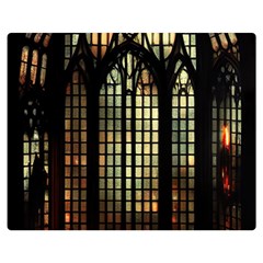 Stained Glass Window Gothic Haunted Eerie Premium Plush Fleece Blanket (medium)