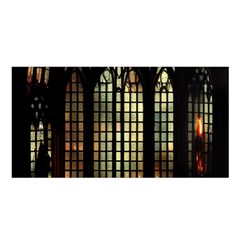 Stained Glass Window Gothic Haunted Eerie Satin Shawl 45  X 80 