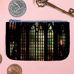 Stained Glass Window Gothic Haunted Eerie Large Coin Purse by Jancukart