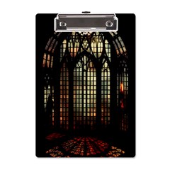 Stained Glass Window Gothic Haunted Eerie A5 Acrylic Clipboard by Jancukart