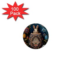 Easter Bunny Rabbit Flowers Easter Happy Easter 1  Mini Magnets (100 Pack) 