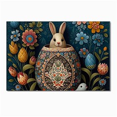 Easter Bunny Rabbit Flowers Easter Happy Easter Postcard 4 x 6  (pkg Of 10) by Jancukart