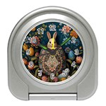 Easter Bunny Rabbit Flowers Easter Happy Easter Travel Alarm Clock Front