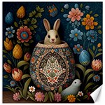 Easter Bunny Rabbit Flowers Easter Happy Easter Canvas 16  x 16  15.2 x15.41  Canvas - 1