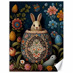 Easter Bunny Rabbit Flowers Easter Happy Easter Canvas 18  X 24  by Jancukart