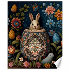 Easter Bunny Rabbit Flowers Easter Happy Easter Canvas 11  X 14  by Jancukart